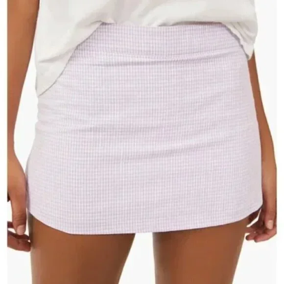 free people big dreams lavender gingham skort - Picture 1 of 7